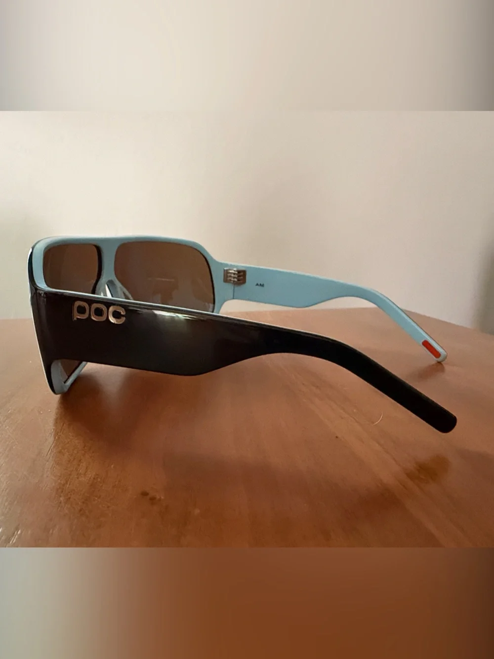 Men's Oversized Brown Shield Sunglasses